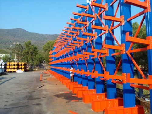 Powder Coated Blue and Orange Cantilever Racks Manufacturers In Delhi